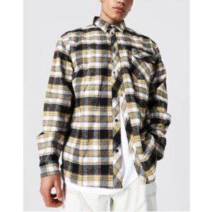 Boohooman Men's Oversized Check Button Down Shirt